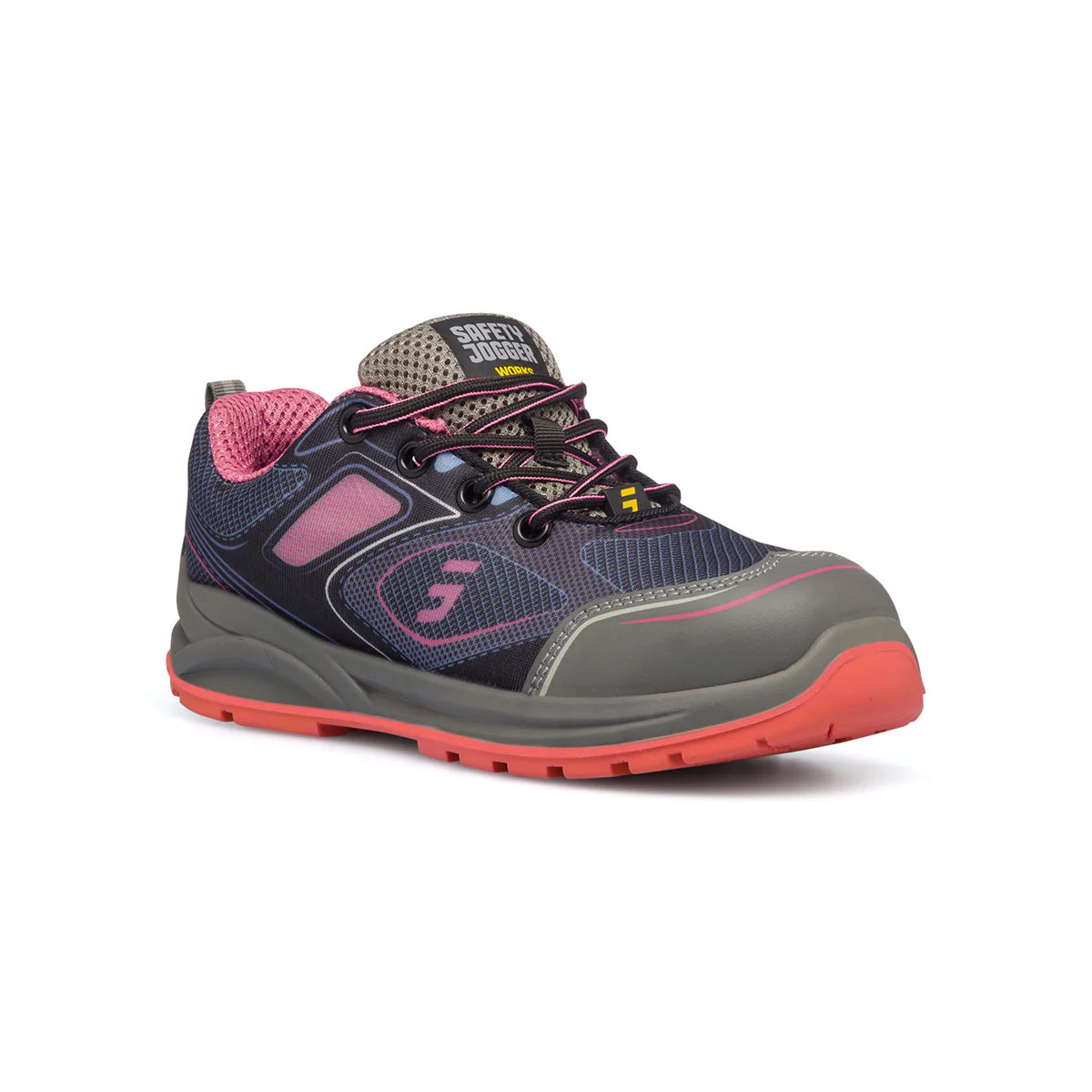 Scarpe antinfortunistiche S1P blu e rosa da donna Safety Jogger Cador - Image 2