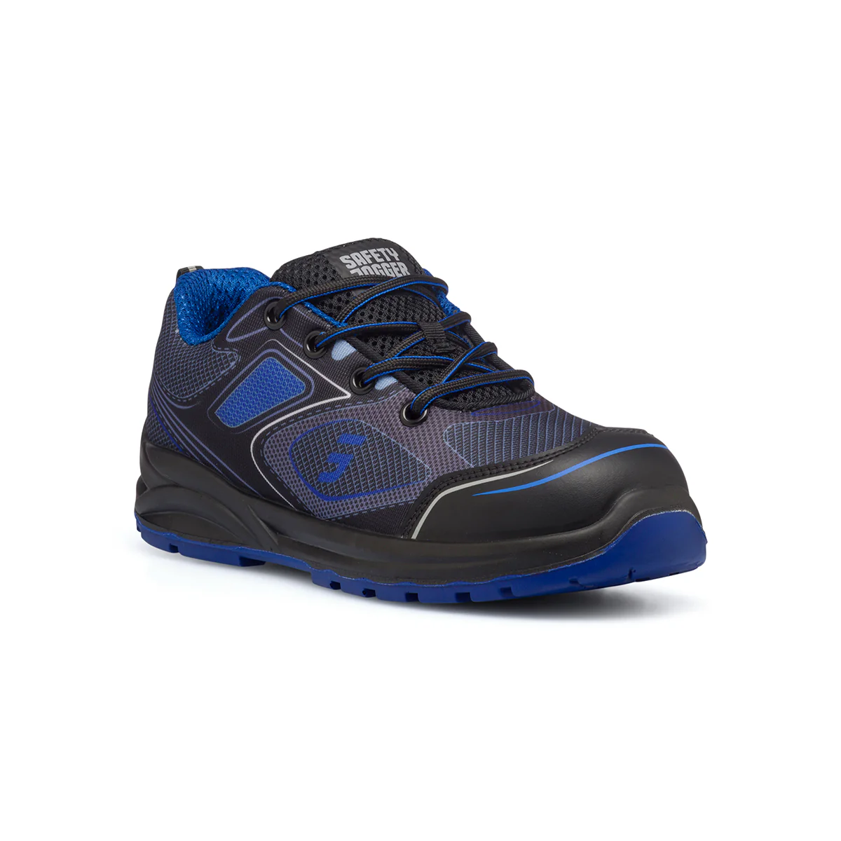 Scarpe antinfortunistiche S1P nere e blu da uomo Safety Jogger Cador - Image 2