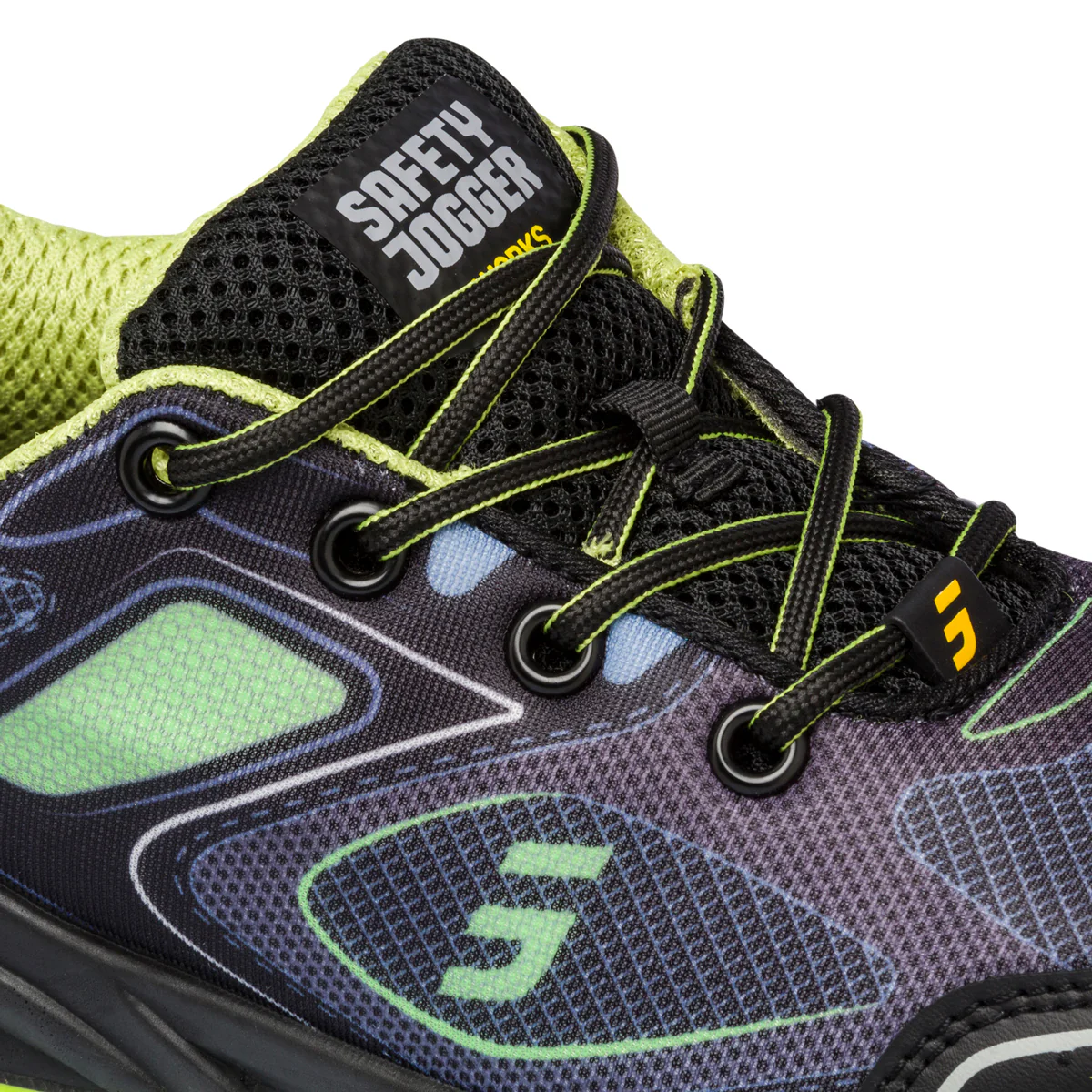 Scarpe antinfortunistiche S1P nere e lime da uomo Safety Jogger Cador - Image 6