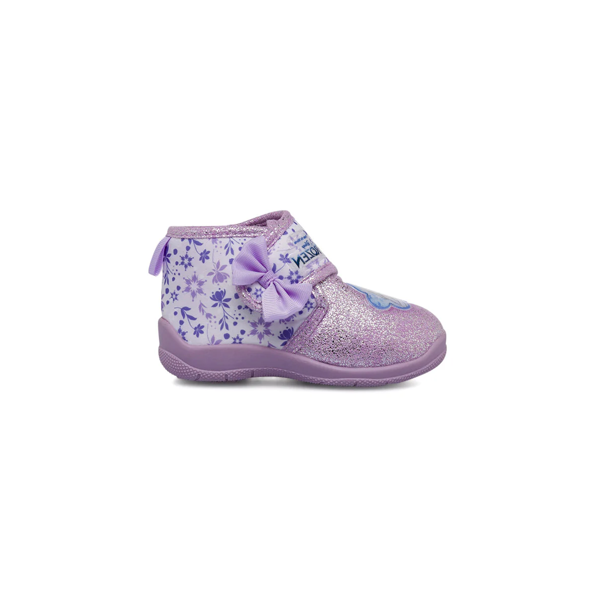 Scarpe Antiscivolo viola glitterate da Bambina con fiocco Frozen