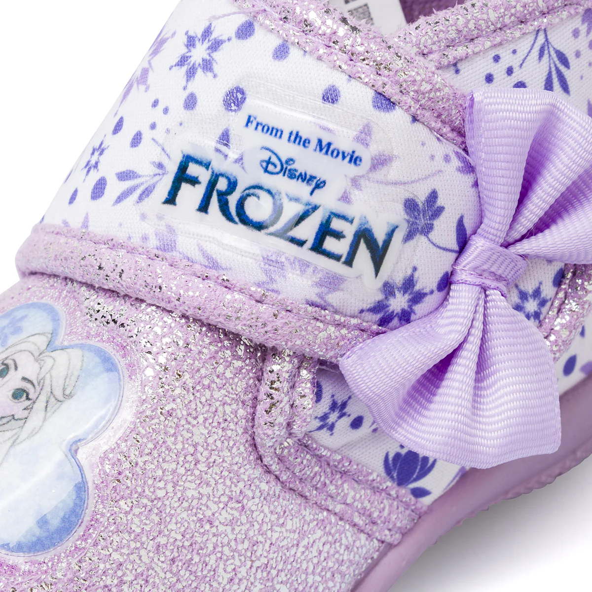 Scarpe Antiscivolo viola glitterate da Bambina con fiocco Frozen - Image 4