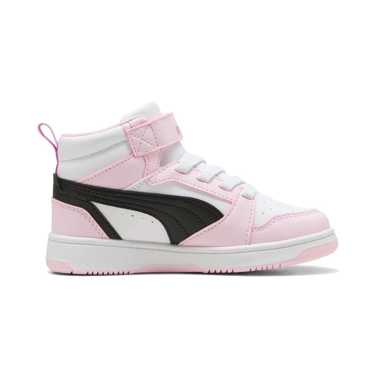 Scarpe Bambina Rosa e Bianche Mid con Strappo Puma Rebound V6 - Image 5