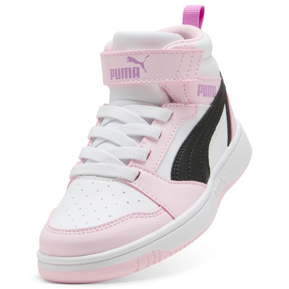 Scarpe Bambina Rosa e Bianche Mid con Strappo Puma Rebound V6 - Image 6