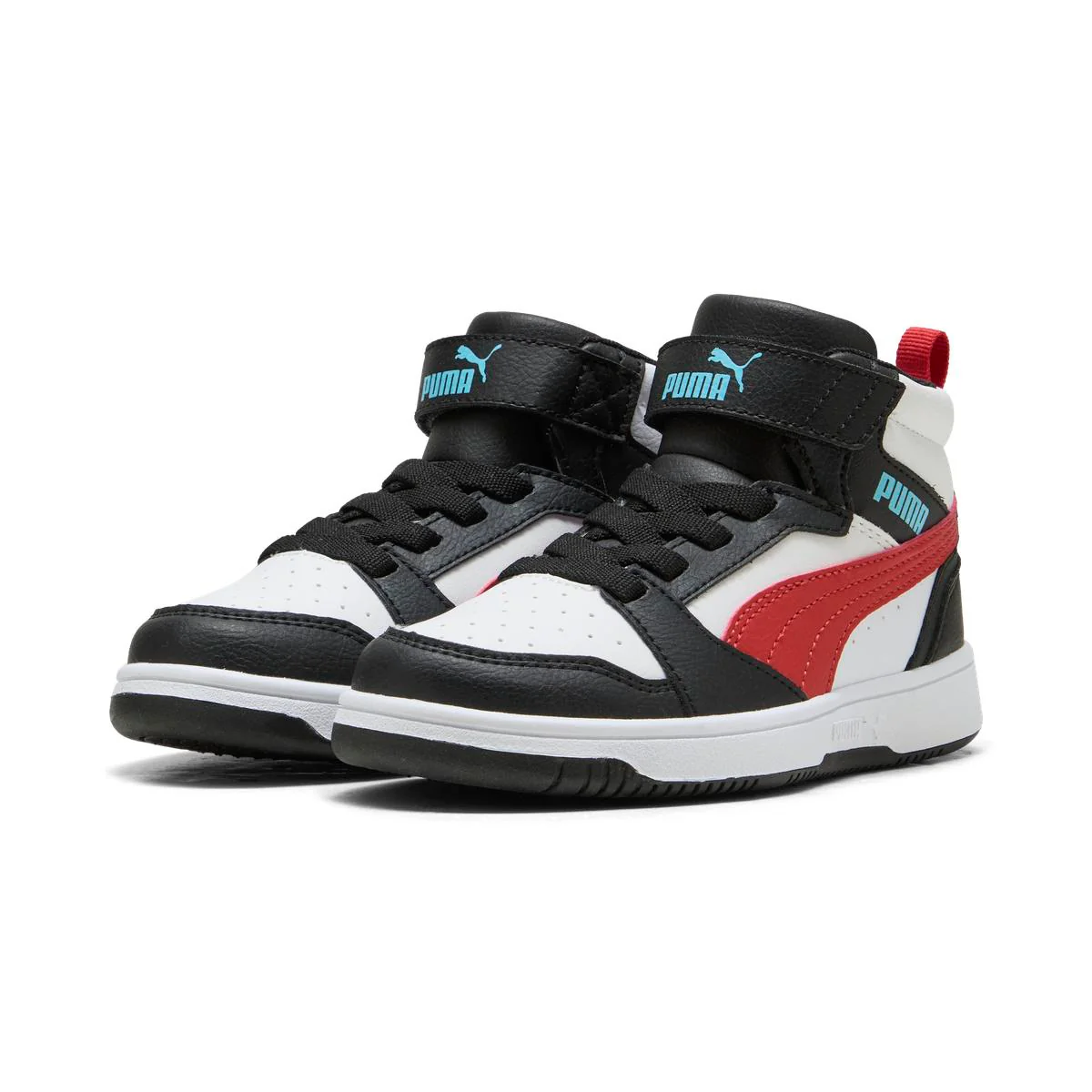 Scarpe Bambino Nere e Bianche Mid con Strappo Puma Rebound V6