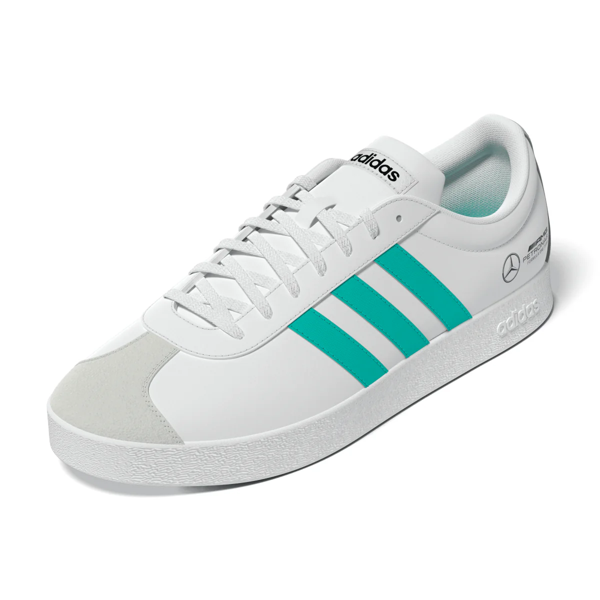 Scarpe Bianche con strisce turchesi adidas x Mercedes-AMG Petronas F1 Team VL Court - Image 3