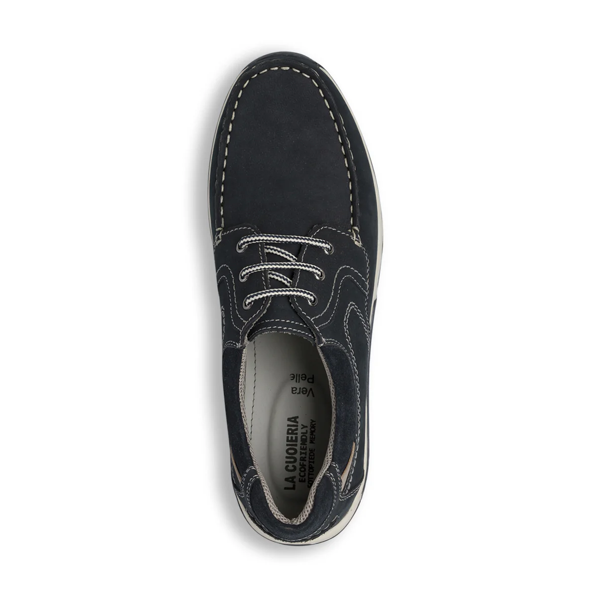 Scarpe casual da uomo blu con cuciture a contrasto La Cuoieria - Image 5