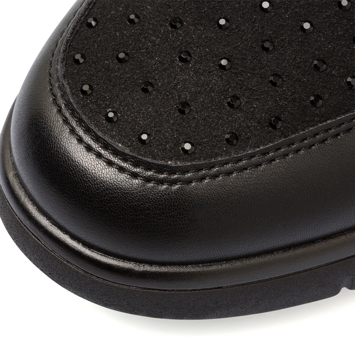 Scarpe casual nere da donna con strass e zip laterale P Eco Friendly - Image 5