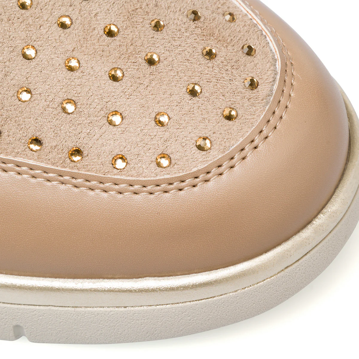Scarpe casual taupe da donna con strass e zip laterale P Eco Friendly - Image 5