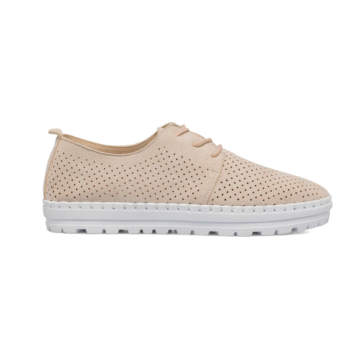 Scarpe comfort traforate beige da donna P Soft