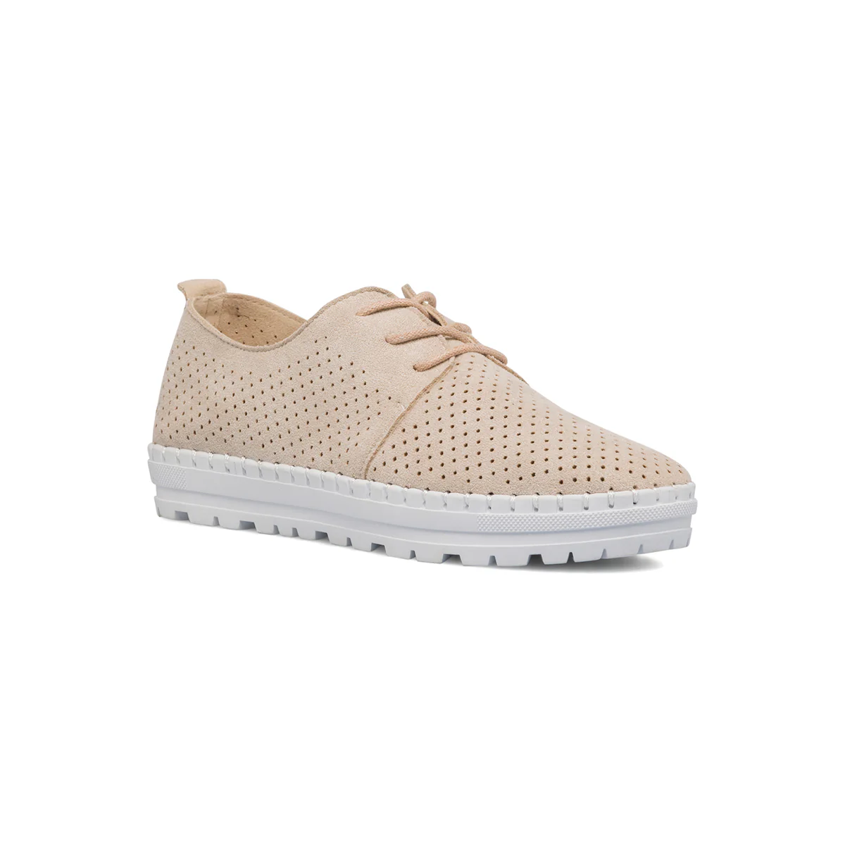 Scarpe comfort traforate beige da donna P Soft - Image 2