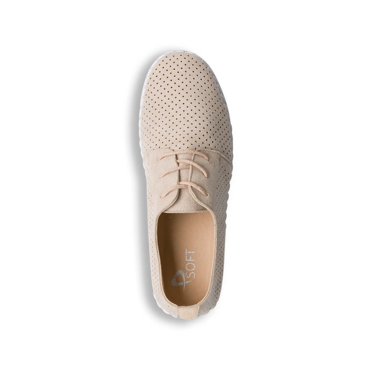 Scarpe comfort traforate beige da donna P Soft - Image 6