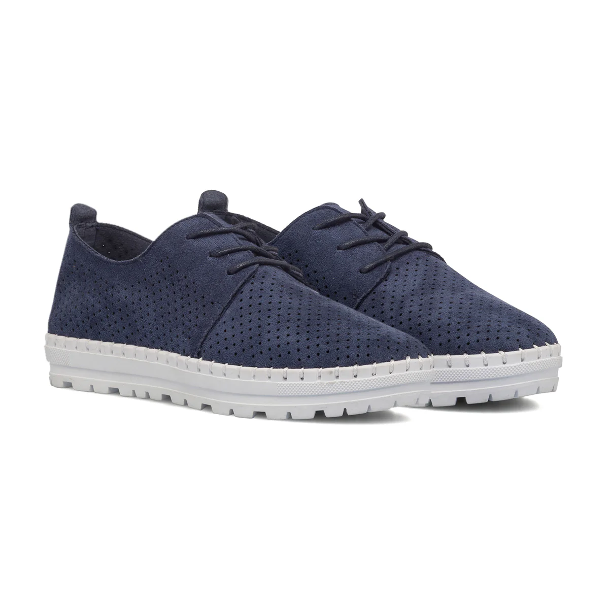 Scarpe comfort traforate blu da donna P Soft - Image 4