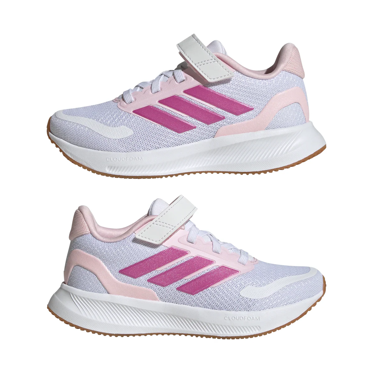 Scarpe da Bambina bianche e rosa con strappo adidas Runfalcon 5 - Image 11