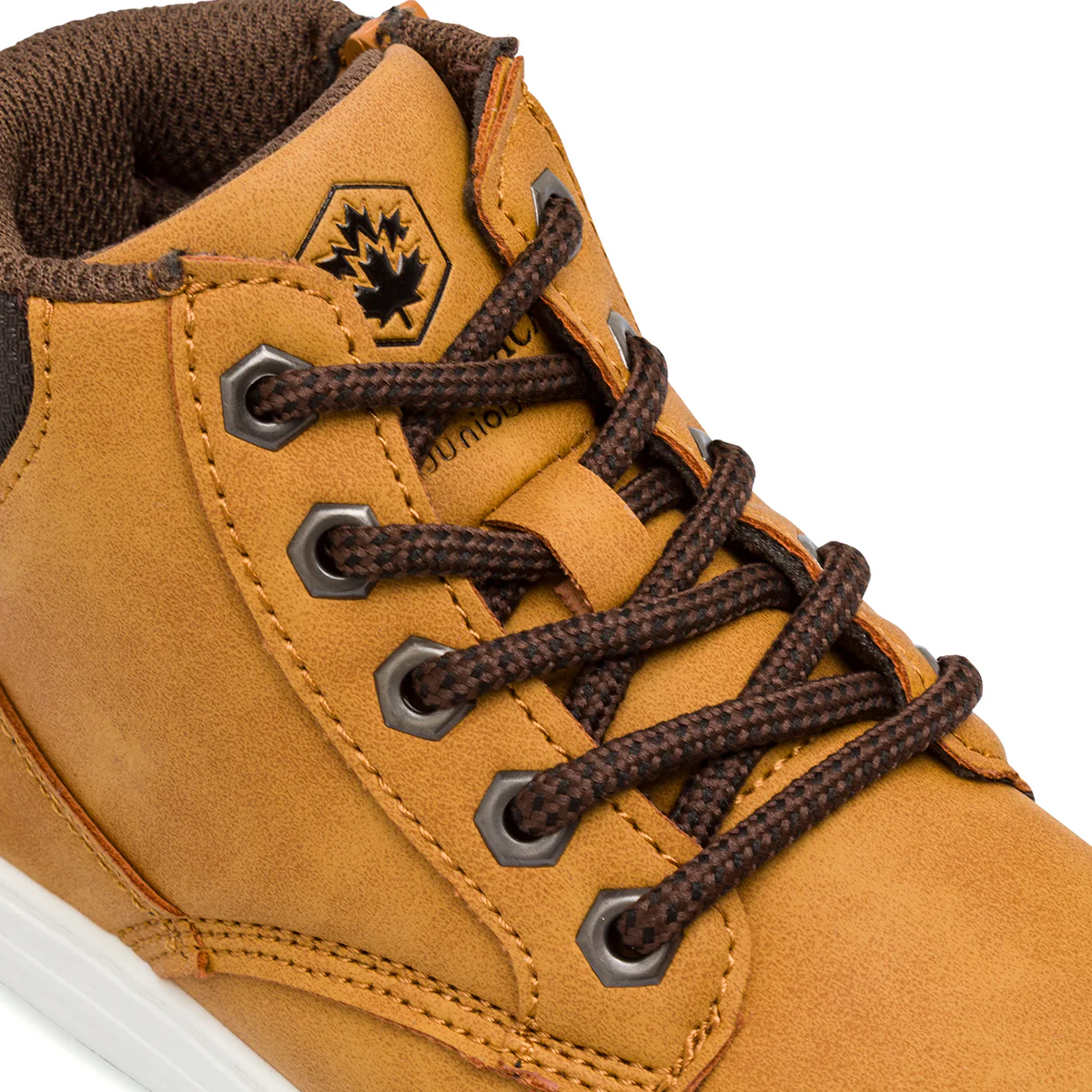Scarpe da bambino ocra Lumberjack con lacci marroni e chiusura a zip - Image 6