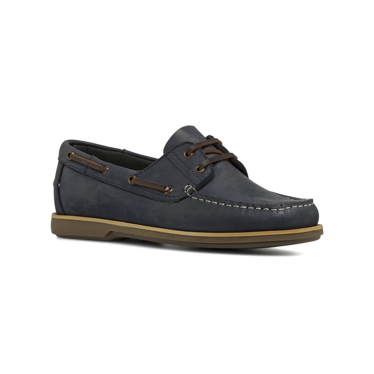 Scarpe da barca Blu Uomo effetto scamosciato con cuciture La Cuoieria - Image 2