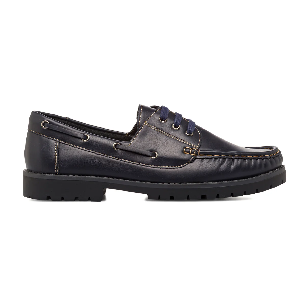 Scarpe da barca comfort da uomo blu con suola chunky P Soft