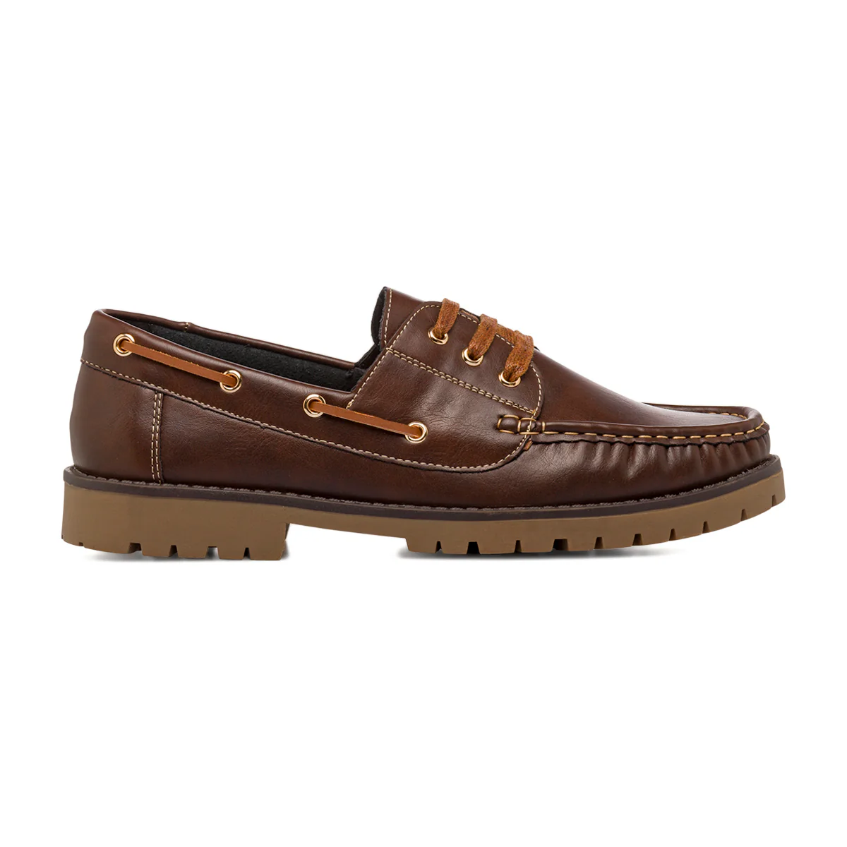 Scarpe da barca comfort da uomo marroni con suola chunky P Soft