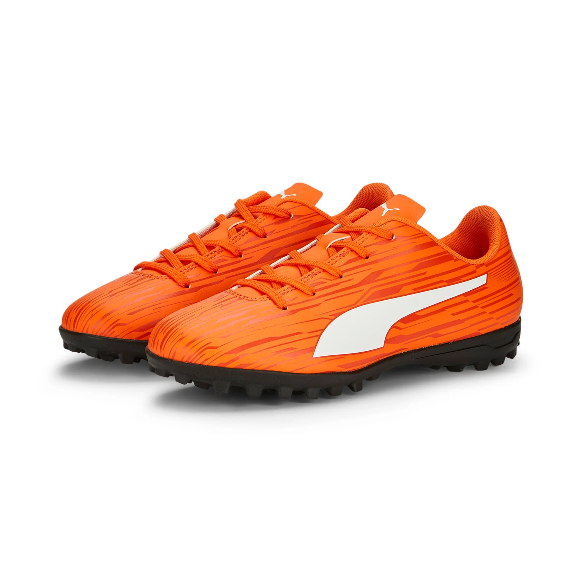 Scarpe da calcetto arancioni da ragazzo Puma Rapido III TT Jr