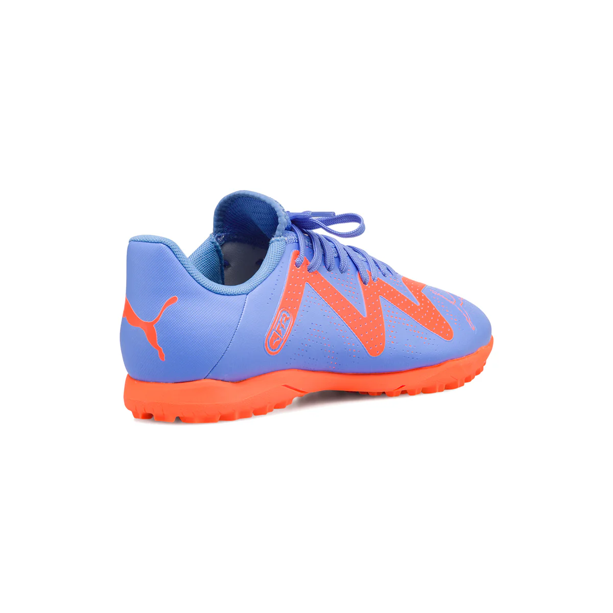 Scarpe da calcetto azzurre e arancioni da ragazzo Puma Future Play TT Jr - Image 3