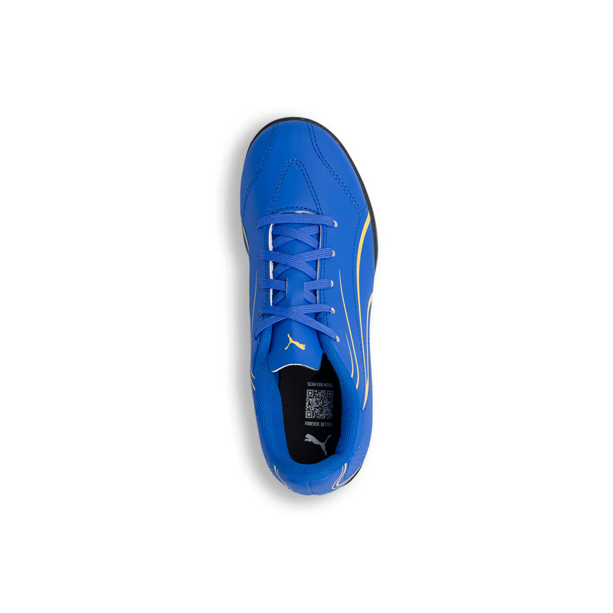Scarpe da calcetto da bambino blu con dettagli gialli Puma Vitoria - Image 4