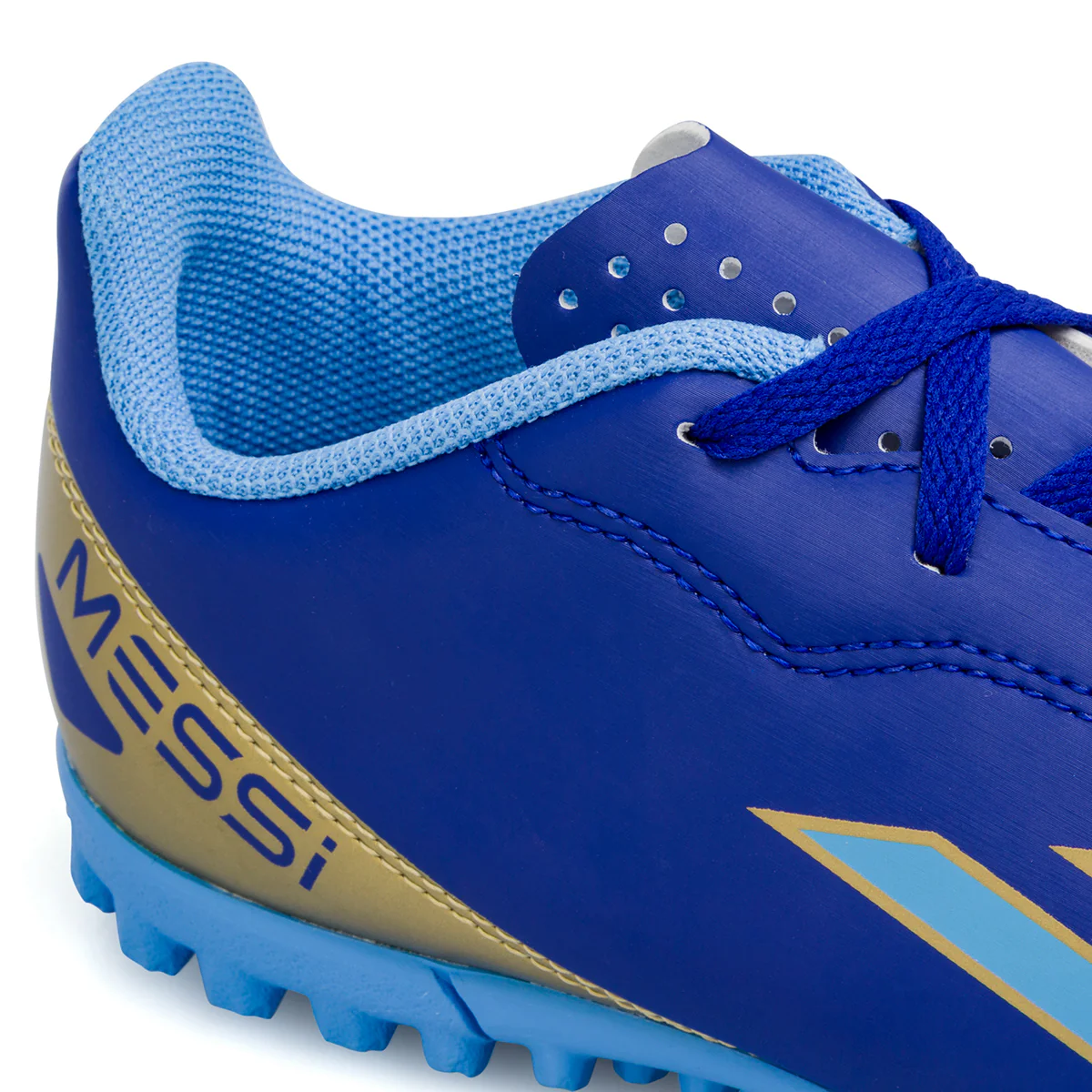 Scarpe da calcetto da ragazzo blu e oro adidas Crazyfast Club TF J Messi - Image 4