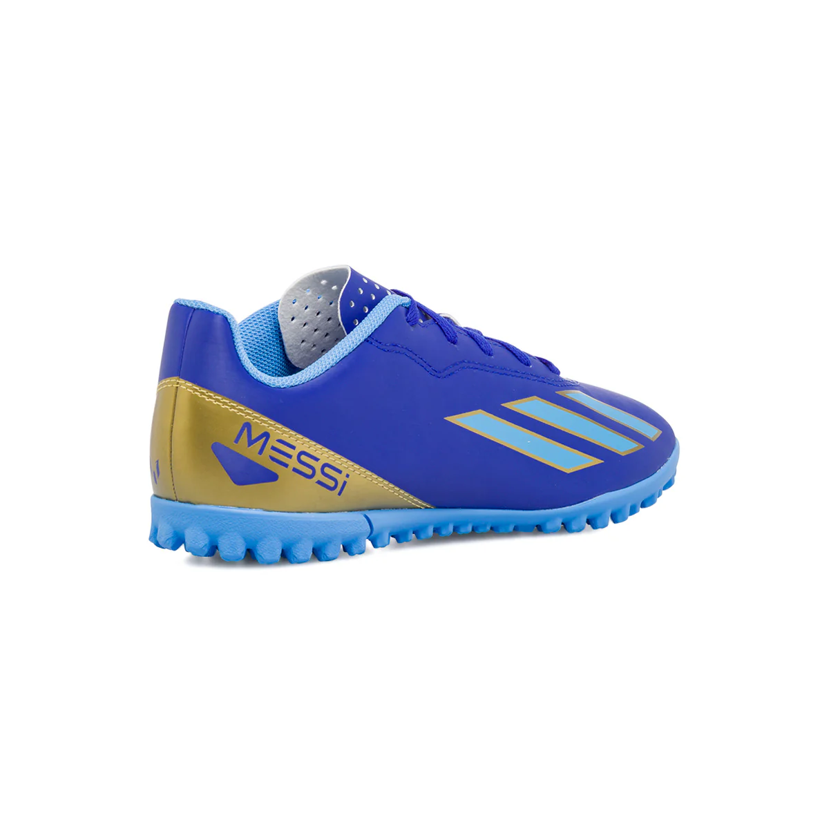 Scarpe da calcetto da ragazzo blu e oro adidas Crazyfast Club TF J Messi - Image 6