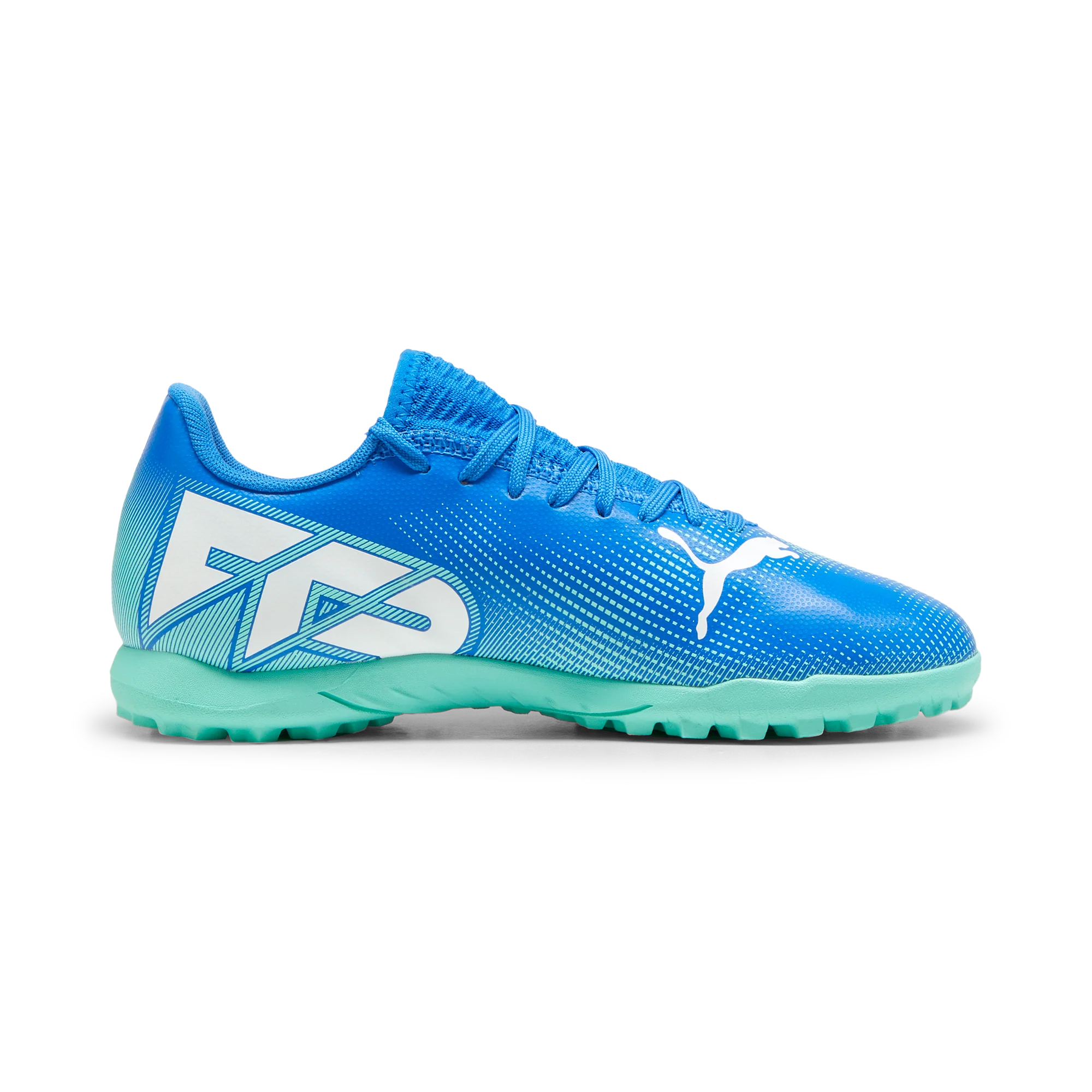 Scarpe da calcetto da ragazzo per erba sintetica blu Puma Future 7