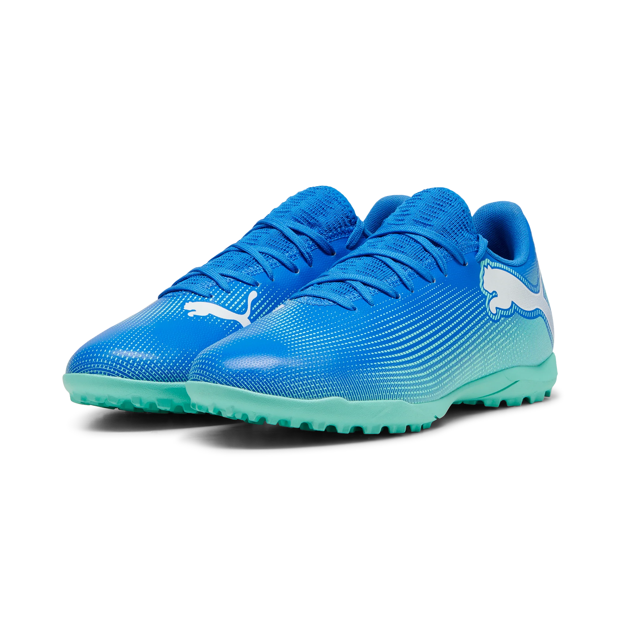 Scarpe da calcetto da uomo blu e azzurre Puma Future 7 - Image 3