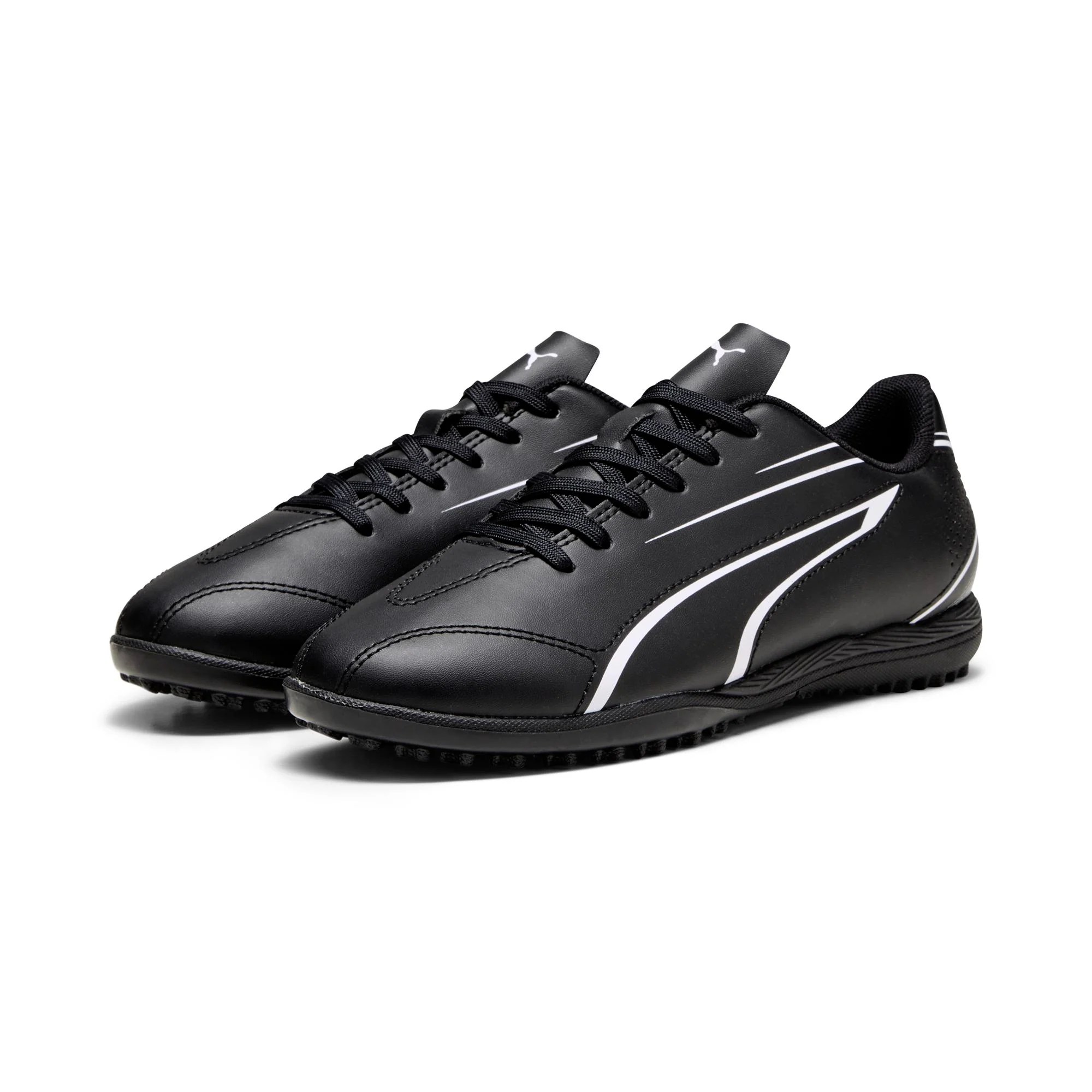Scarpe da calcetto nere da bambino con dettagli in bianco Puma Vitoria TT Jr