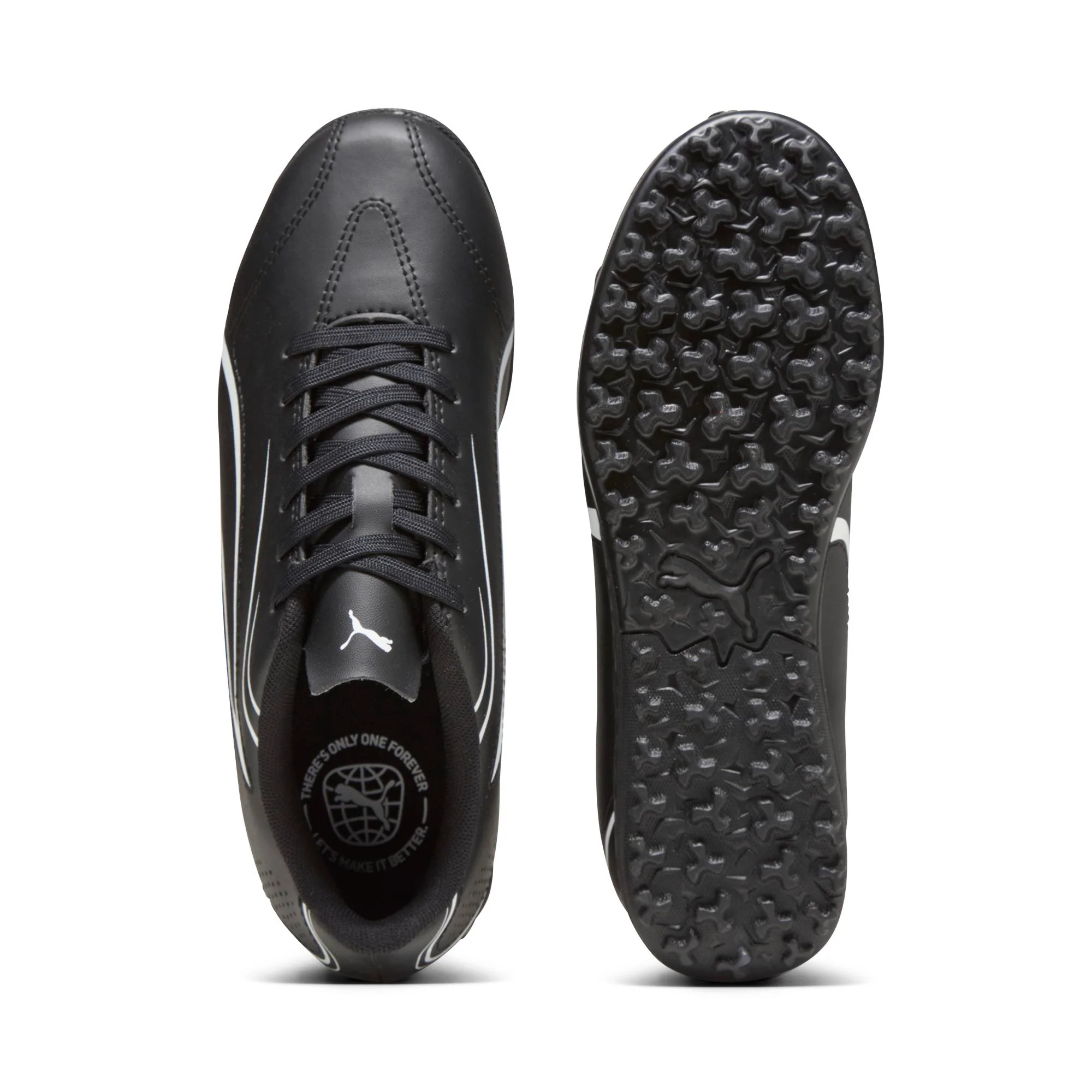 Scarpe da calcetto nere da bambino con dettagli in bianco Puma Vitoria TT Jr - Image 4