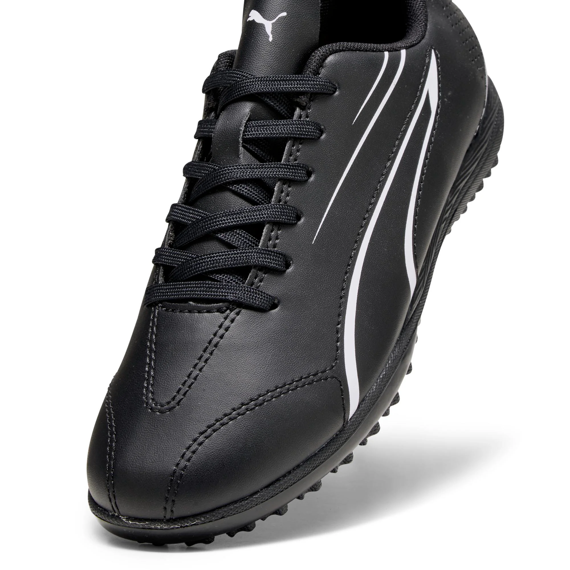 Scarpe da calcetto nere da bambino con dettagli in bianco Puma Vitoria TT Jr - Image 6