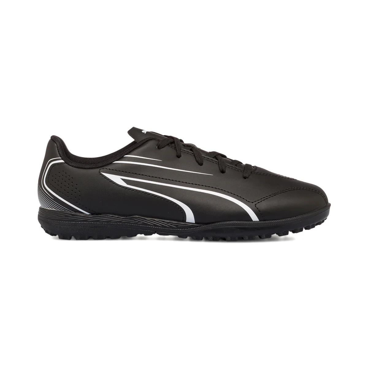 Scarpe da calcetto nere da ragazzo con dettagli bianchi Puma Vitoria TT