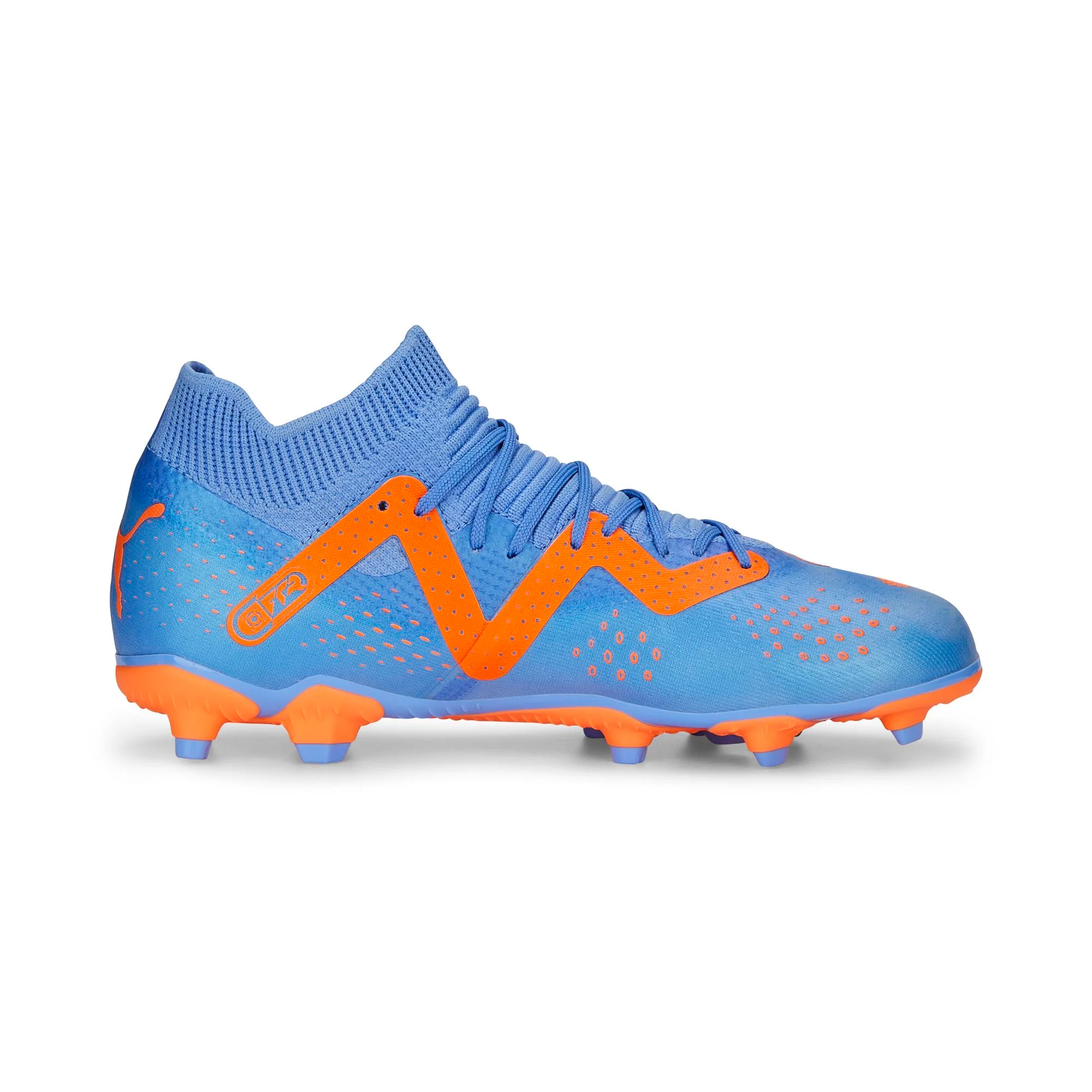 Scarpe da calcio azzurre e arancioni da ragazzo Puma Future Match FG/AG Jr - Image 4