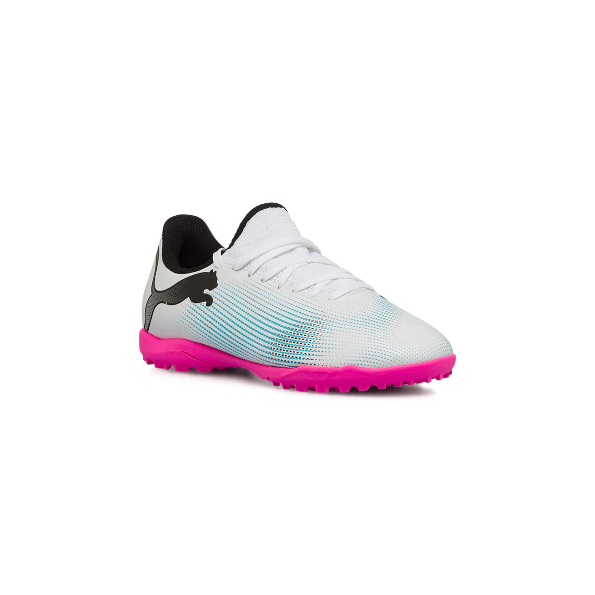 Scarpe da calcio bianche da bambino Puma Future 7 Play TT Jr - Image 2