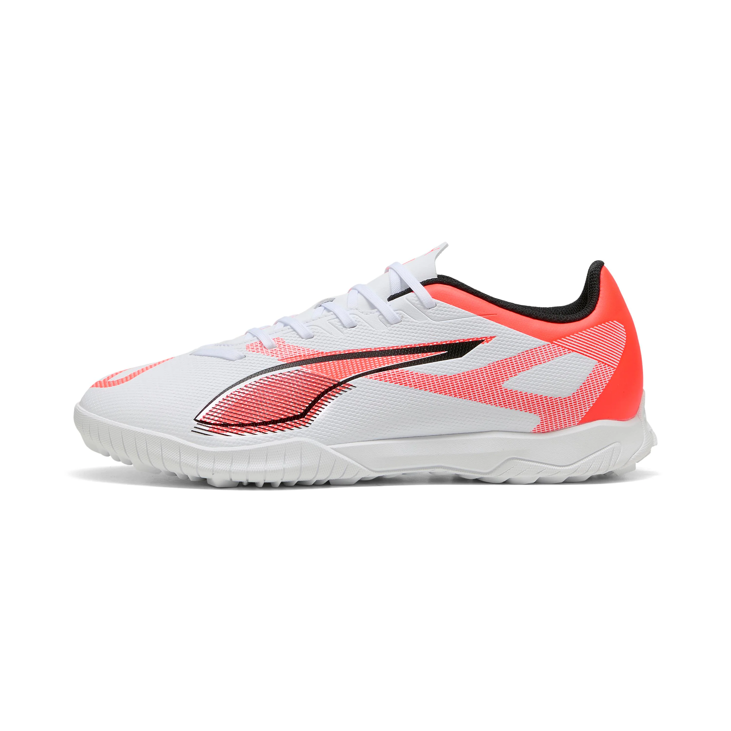 Scarpe da Calcetto da Uomo bianche con inserti in corallo Puma ULTRA 5 PLAY TT - Image 3