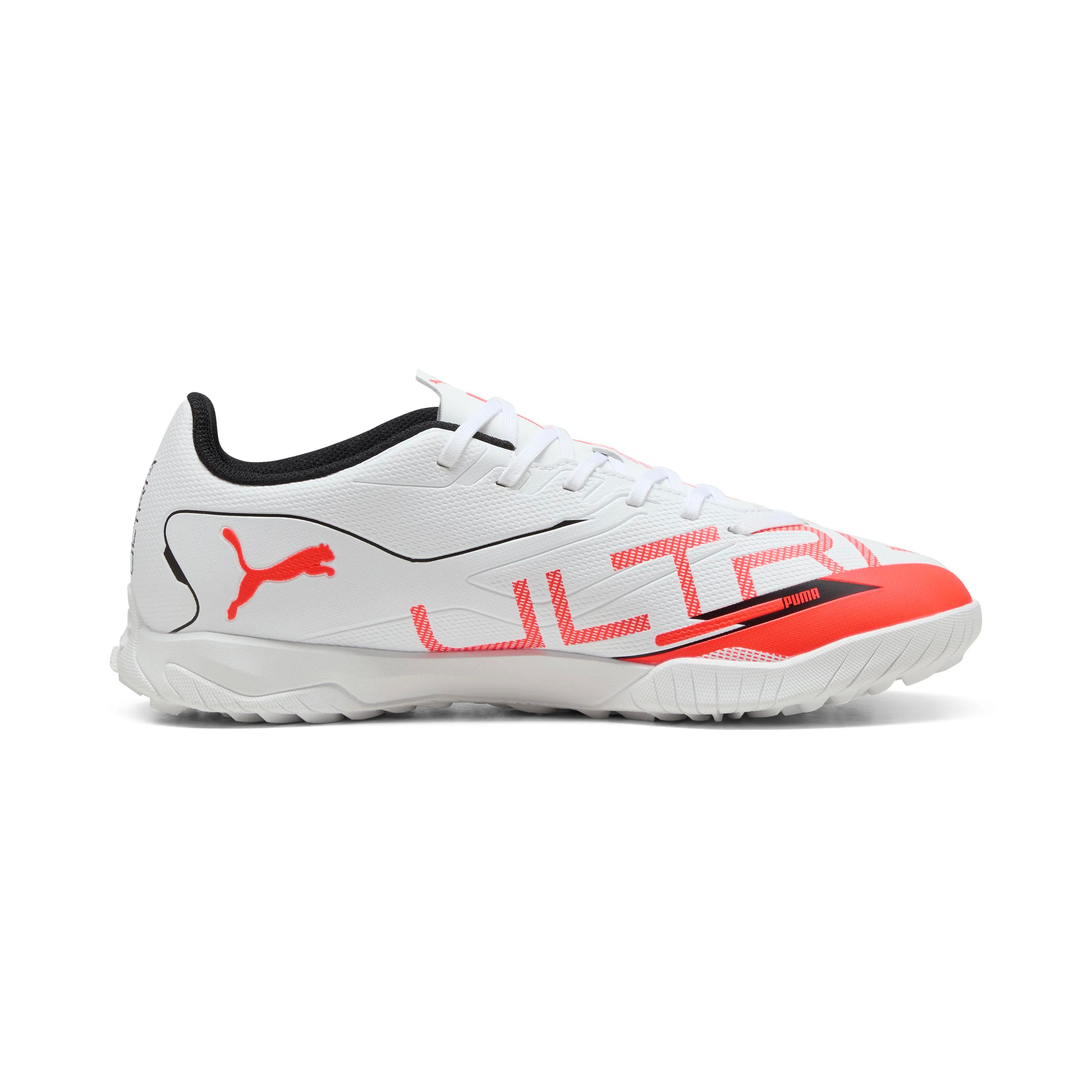 Scarpe da Calcetto da Uomo bianche con inserti in corallo Puma ULTRA 5 PLAY TT - Image 5