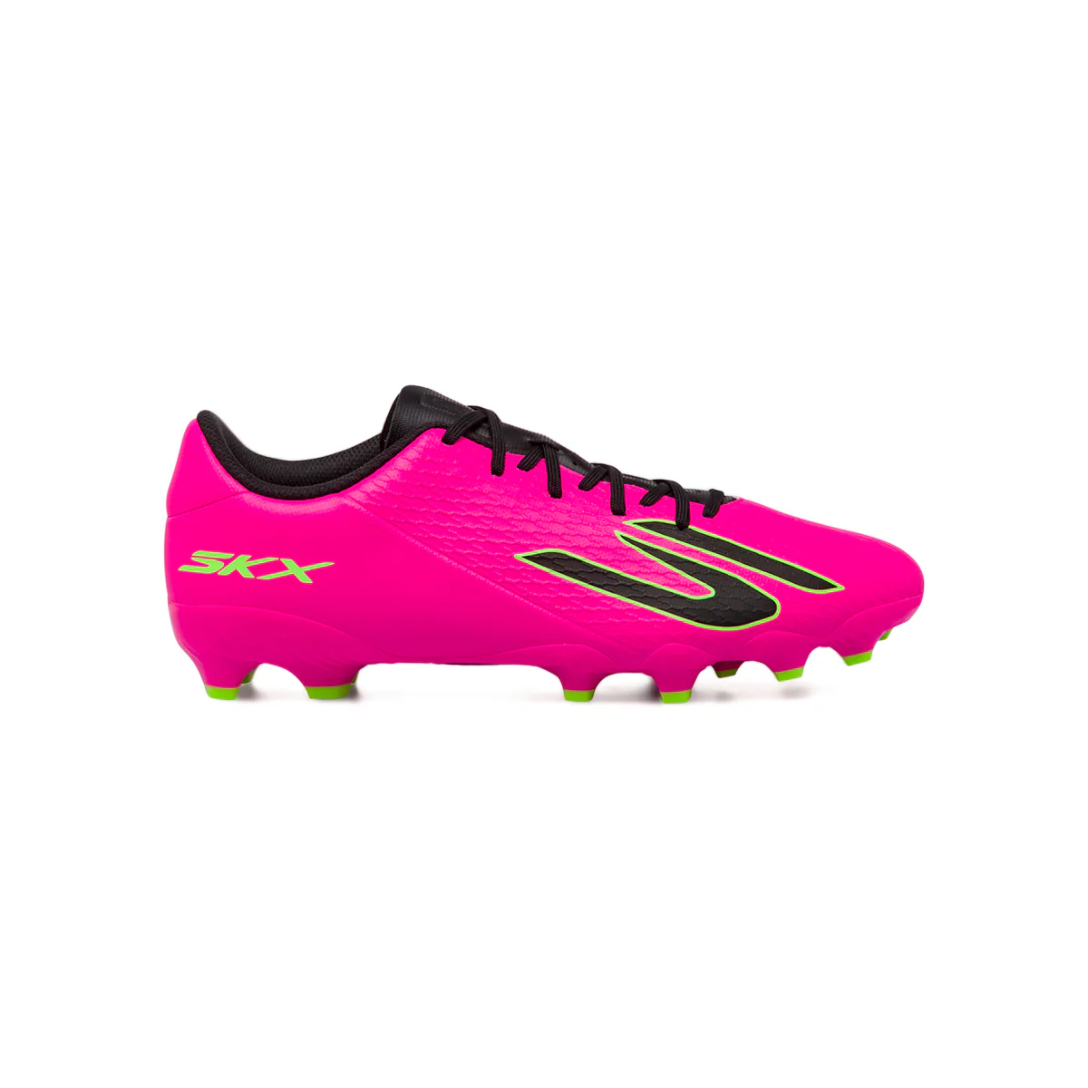 Scarpe da calcio da uomo rosa fucsia con dettagli neri e fluo Skechers