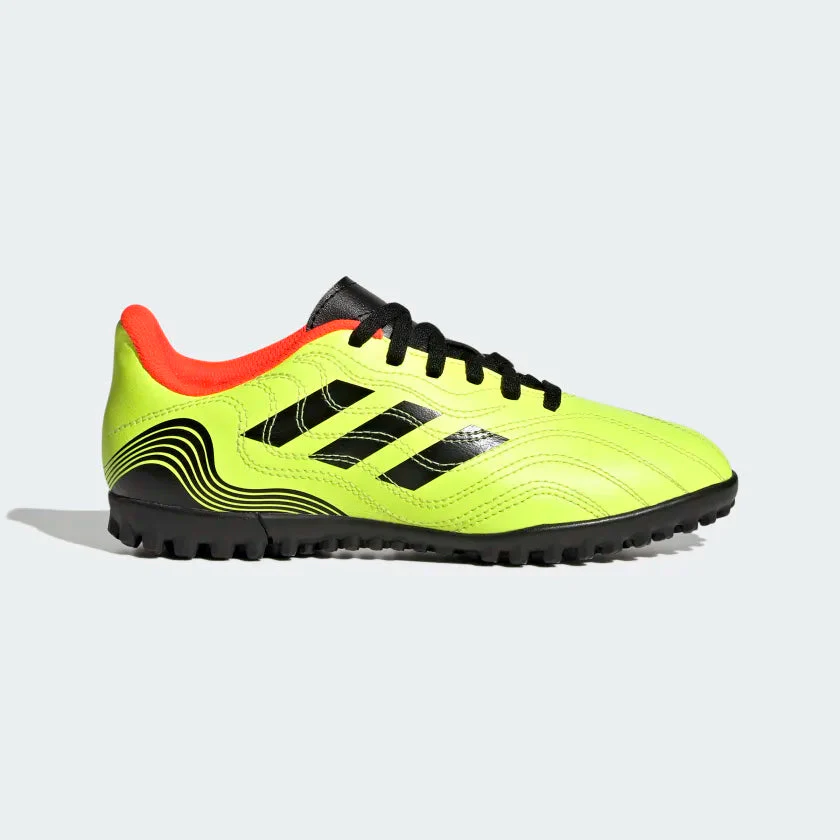 Scarpe da calcio gialle da ragazzo per terreni sintetici adidas Copa Sense.4 Tf J