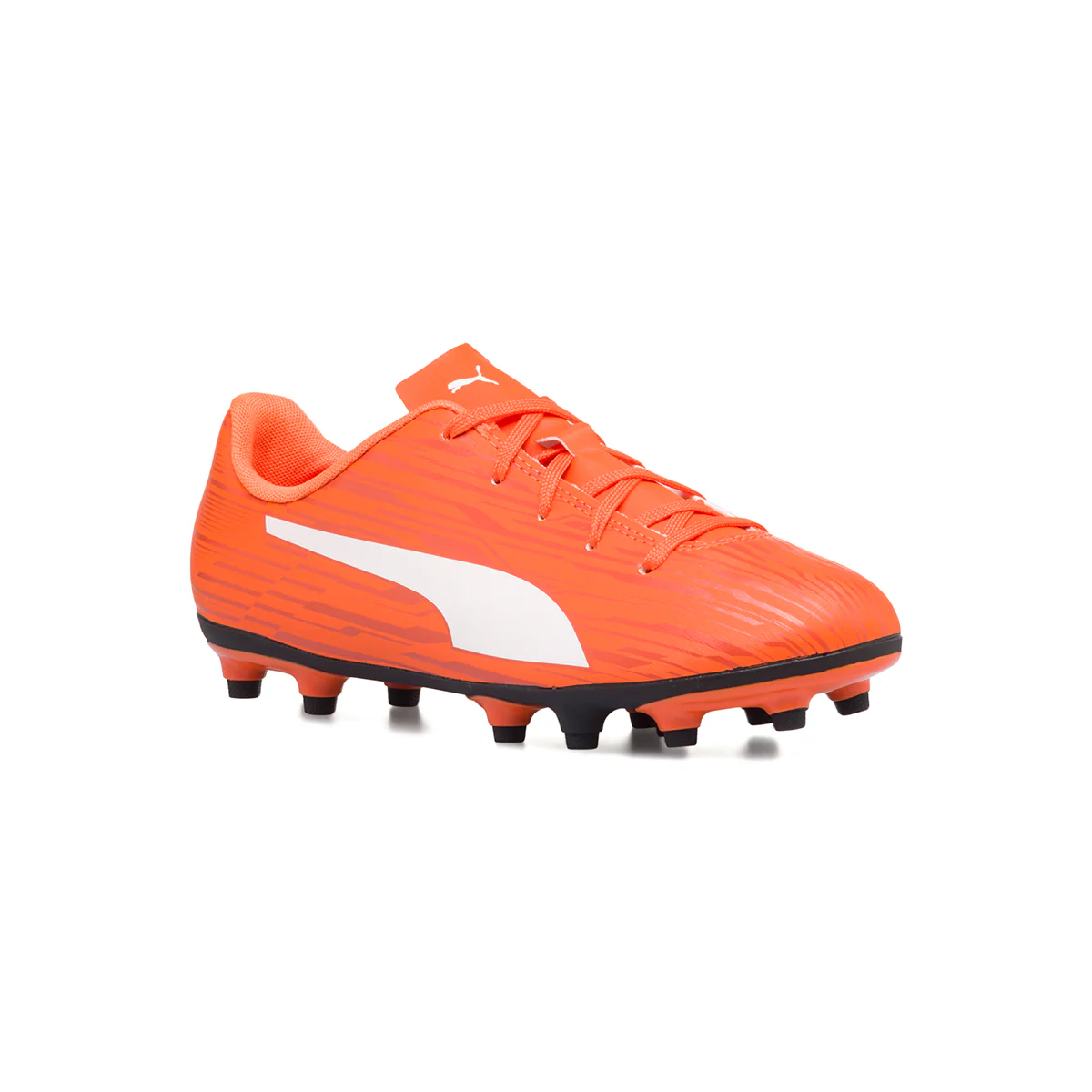 Scarpe da calcio per terreni duri arancioni da bambino Puma Rapido III FG/AG Jr - Image 2