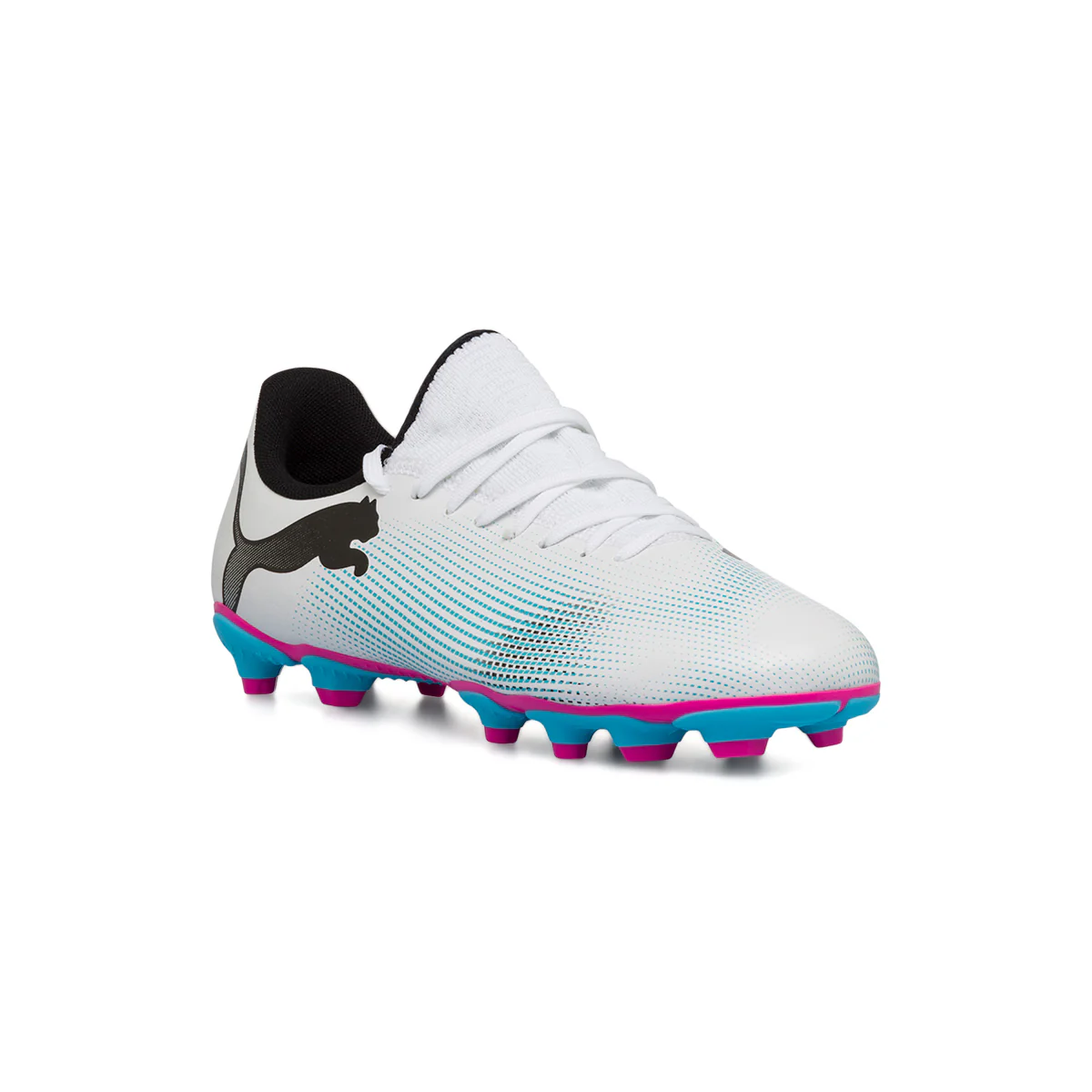 Scarpe da calcio per terreni duri bianche da ragazzo Puma Future 7 Play FG/AG Jr - Image 2
