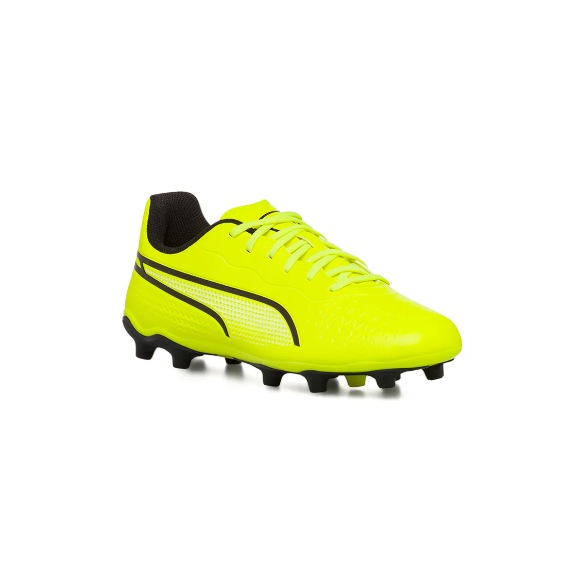 Scarpe da calcio per terreni duri da ragazzo gialle con dettagli neri Puma King Match FG/AG Jr - Image 2