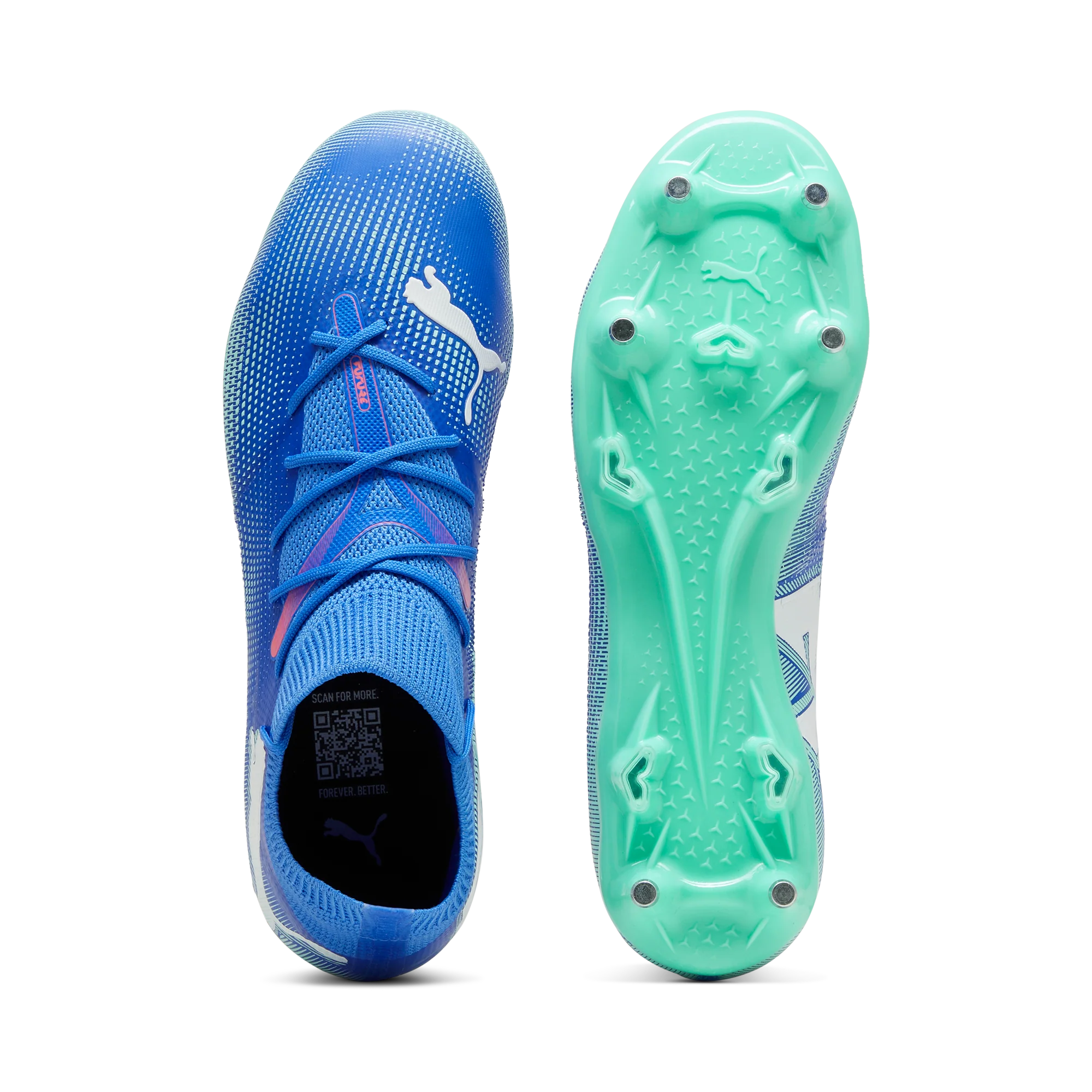 Scarpe da calcio per terreni duri da uomo blu e azzurre Puma Future 7 - Image 6