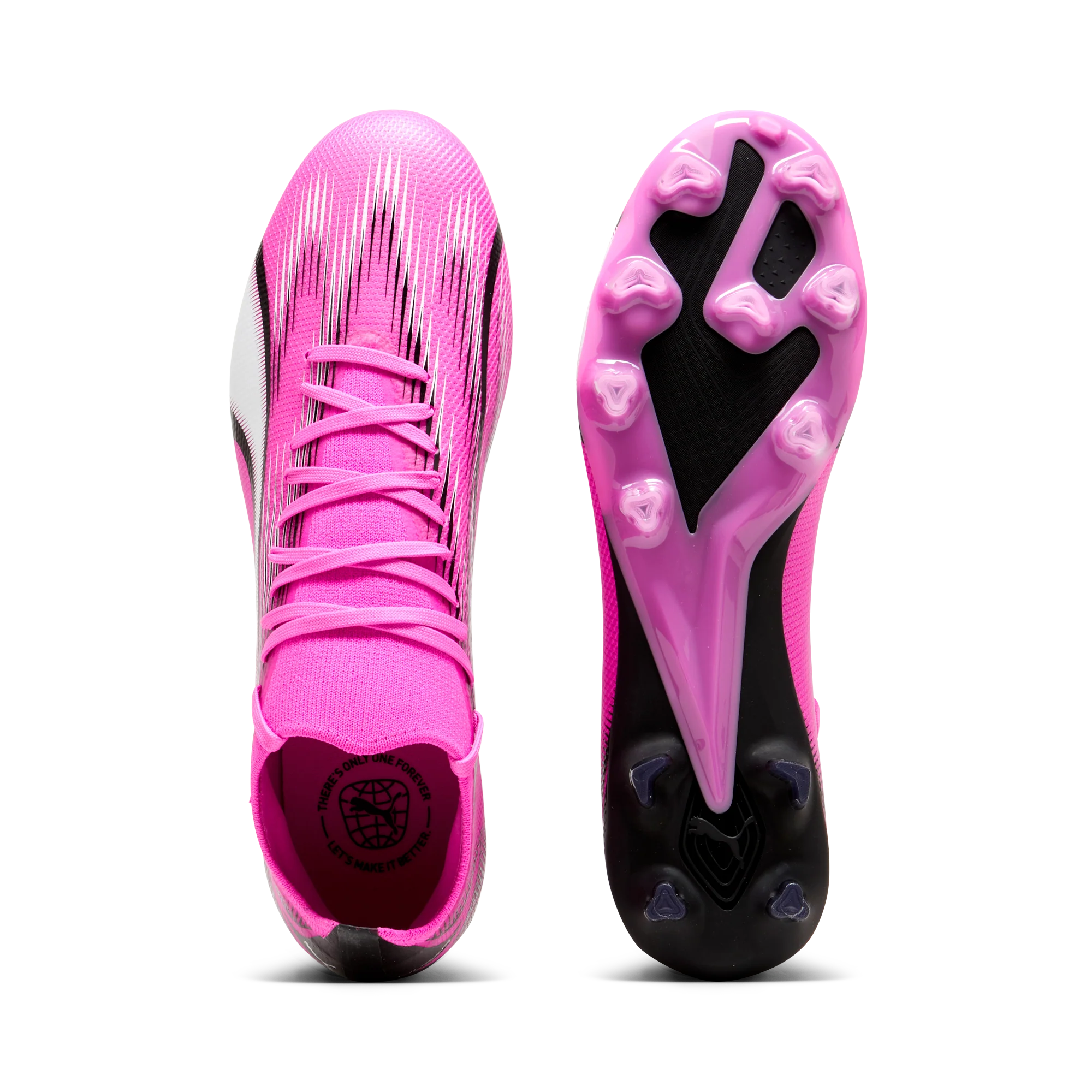 Scarpe da calcio per terreni duri fucsia e nere con striscia bianca Puma Ultra Match FG/AG - Image 4