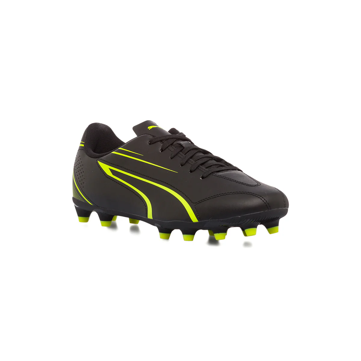 Scarpe da calcio per terreni duri nere con dettagli gialli Puma Vitoria FG/AG - Image 2
