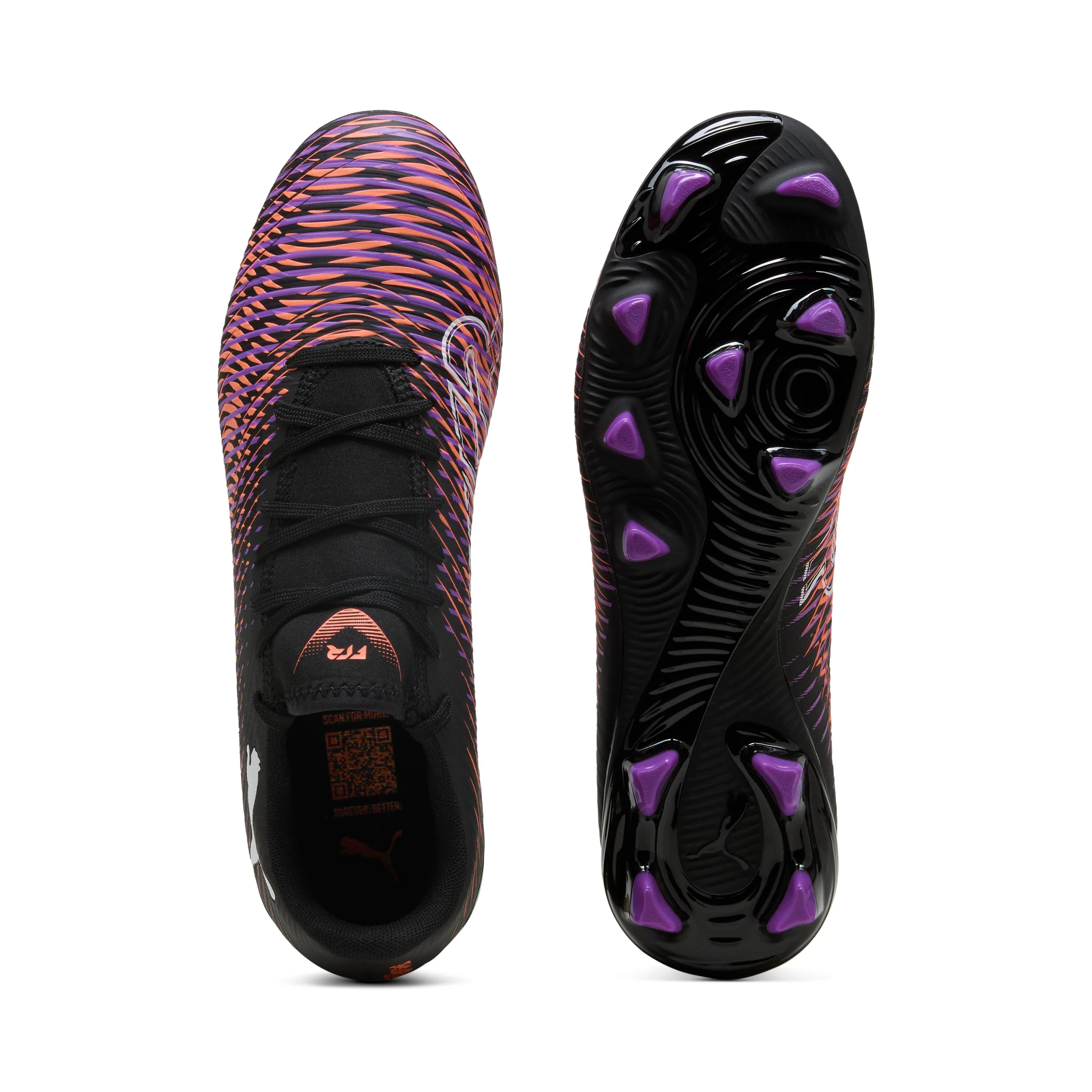 Scarpe da calcio Puma Future 8 Play da uomo nere e rosa per terreni erbosi - Image 4