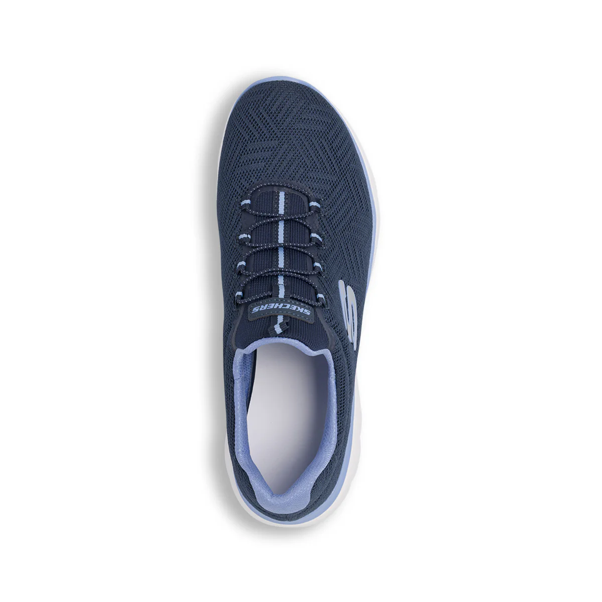 Scarpe da Donna blu in tessuto con lacci elastici Skechers Summits - Image 6