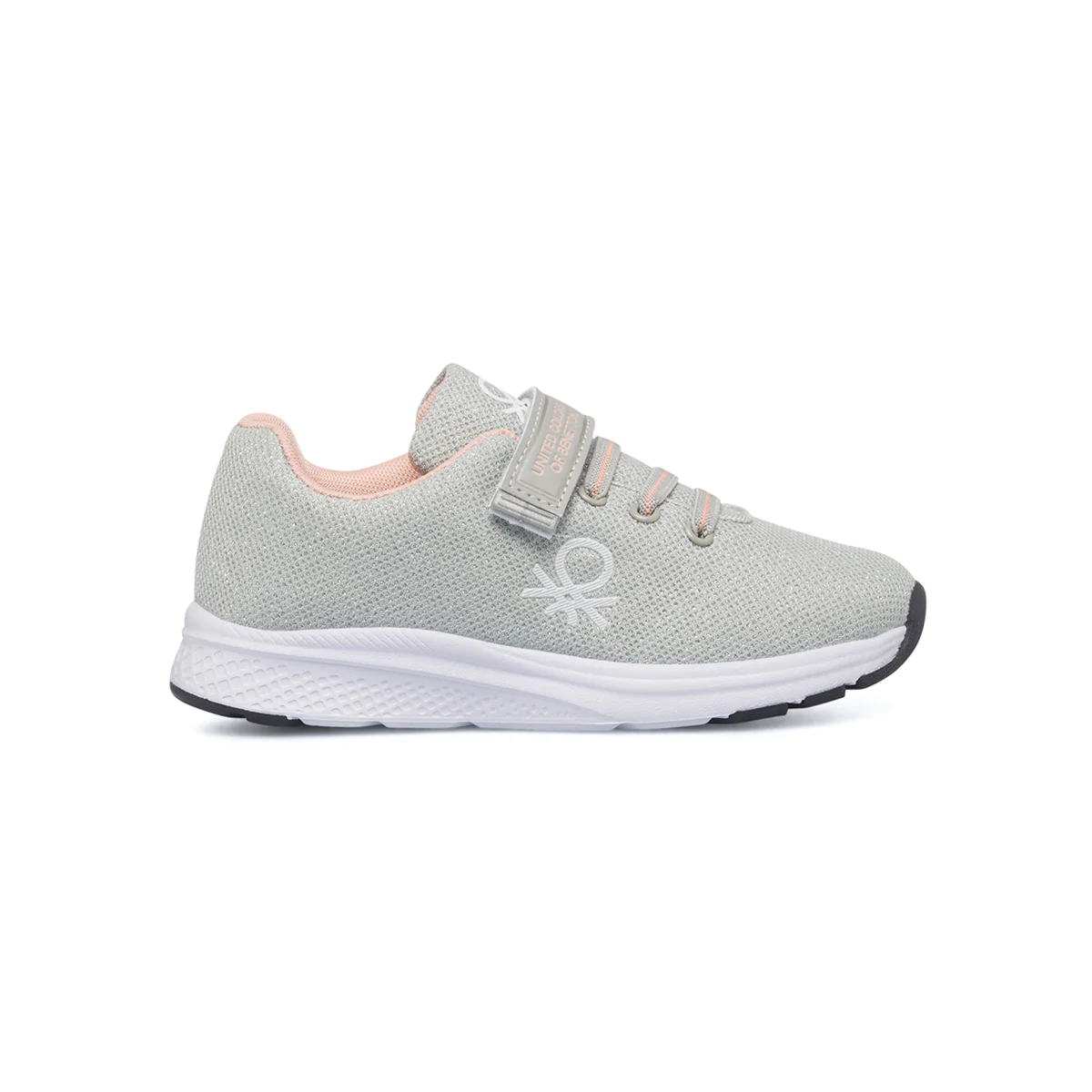 Scarpe da ginnastica argento effetto glitterato da bambina Benetton Pepper