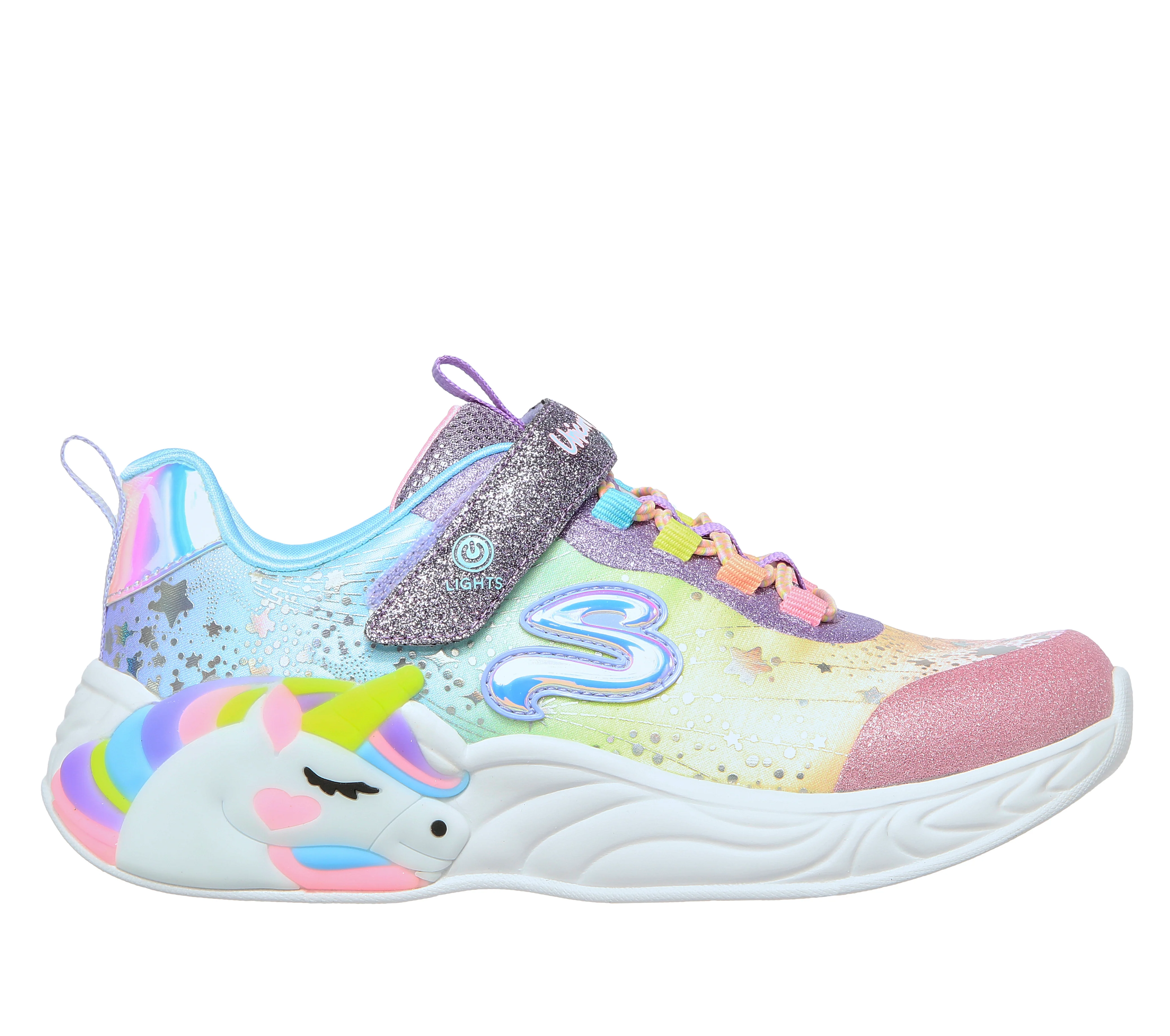 Scarpe da ginnastica azzurre da bambina con unicorno e luci nella suola Skechers S-Lights: Unicorn Dreams - Image 5