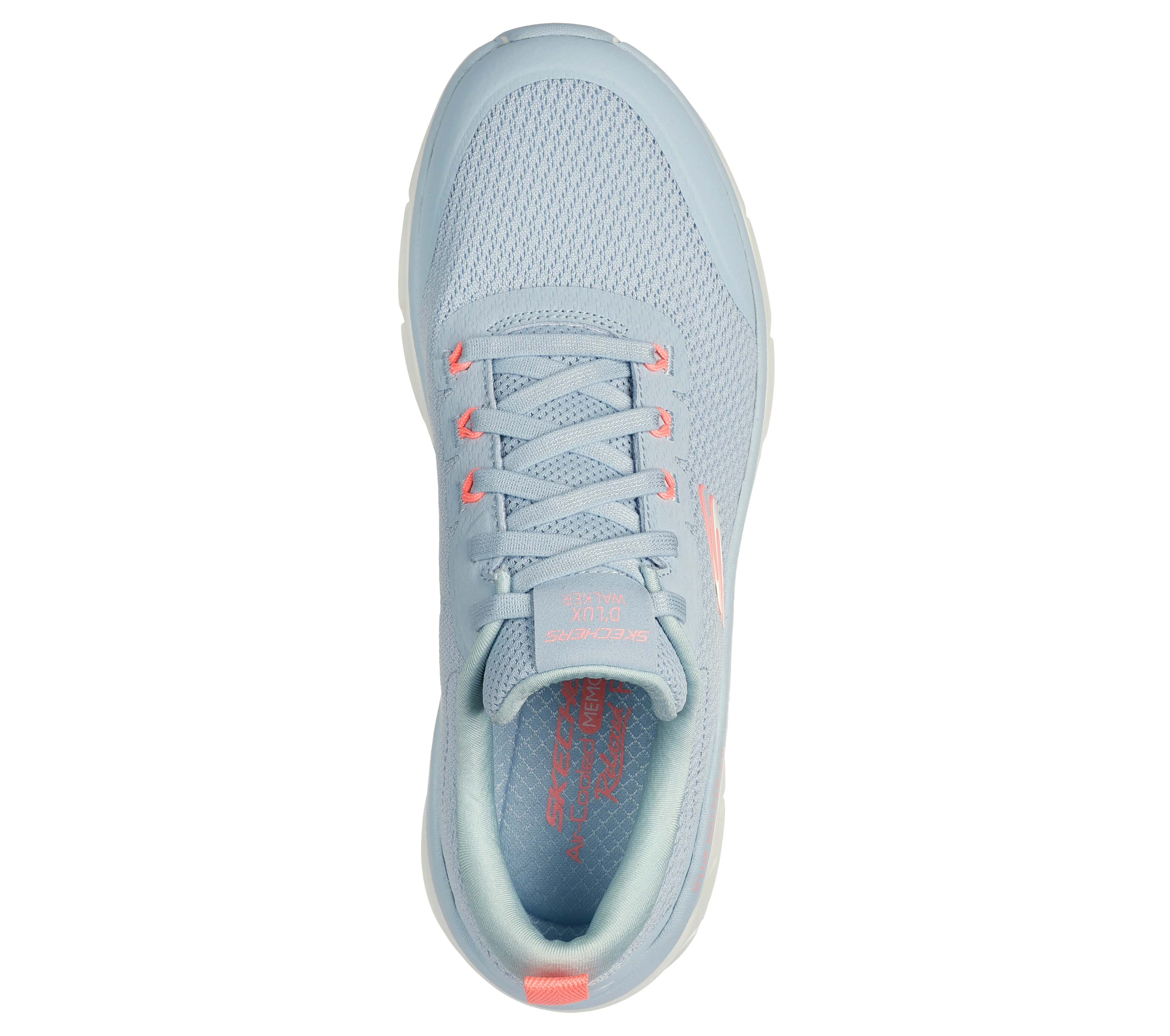 Scarpe da ginnastica azzurre da donna con maxi-suola Skechers D'Lux Walker - Image 3