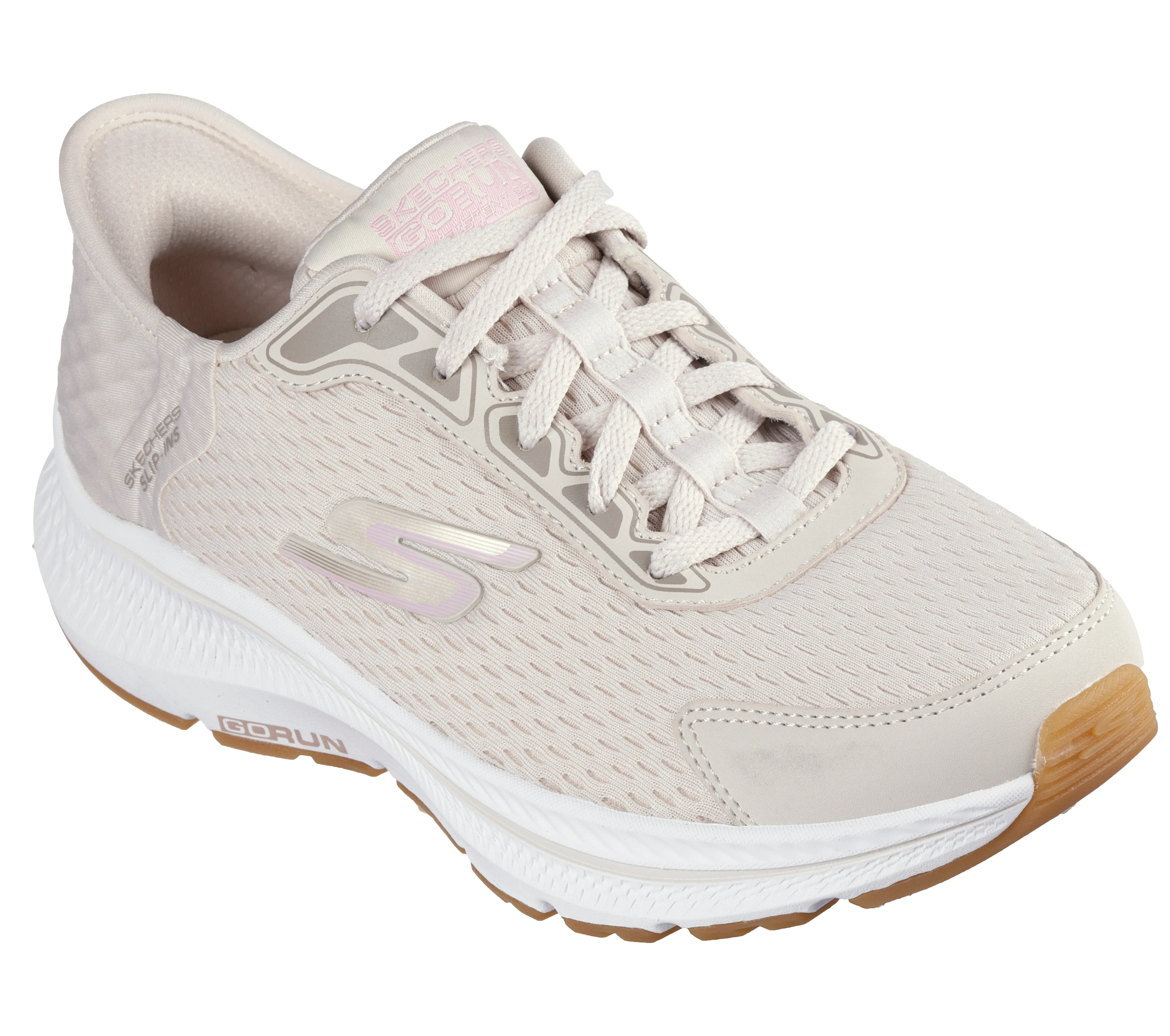 Scarpe da ginnastica beige da donna in tessuto mesh Skechers Slip-ins: GO RUN Consistent 2.0 - Endur - Image 2